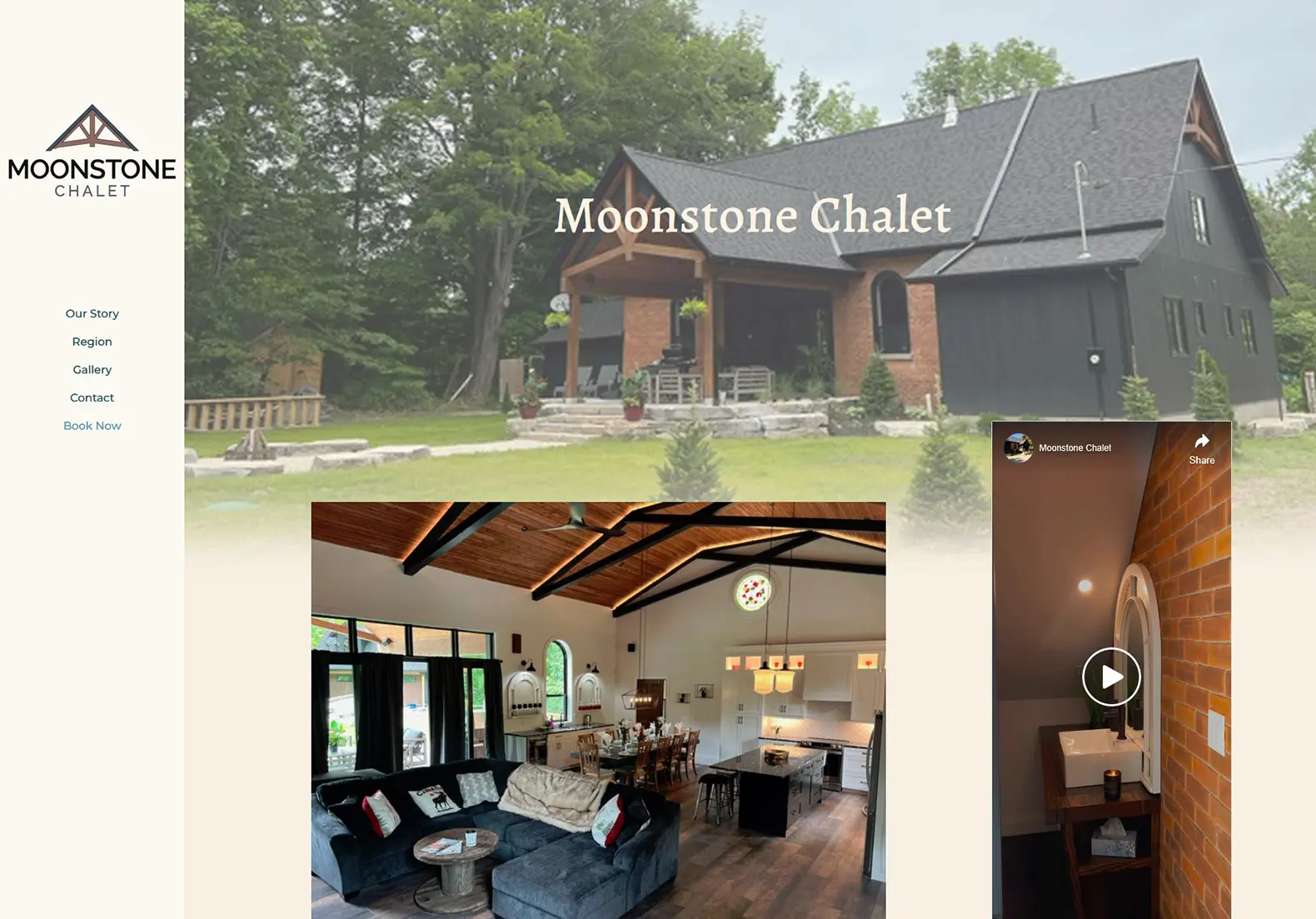 Moonstone Chalet website by NextExit